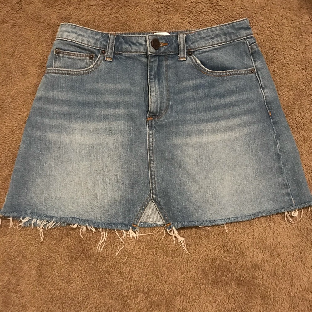 Blue denim skirt